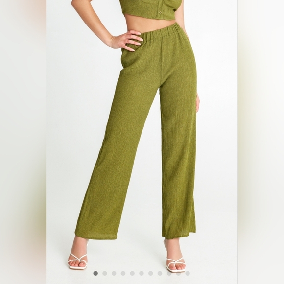 2X CIDER Easy Solid Texture Elastic Waist Trousers - Picture 1 of 7